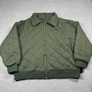 Wild Fable Jacket Womens L Green Quilted Puffer Bomber Zip Up Collared Lightweig
